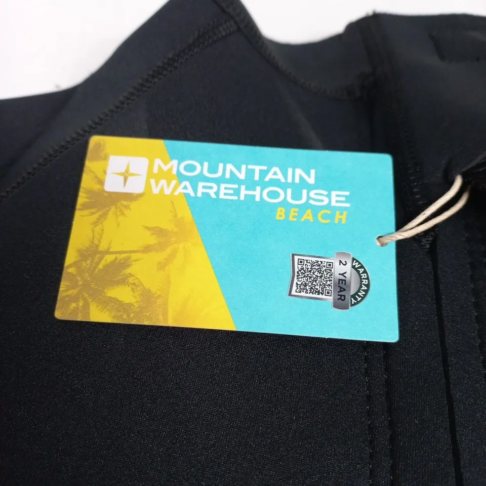 MOUNTAIN WAREHOUSE WOMEN'S SHORTY WETSUIT – PRINTED BLACK WITH BLUE PANELS, UK 16-18