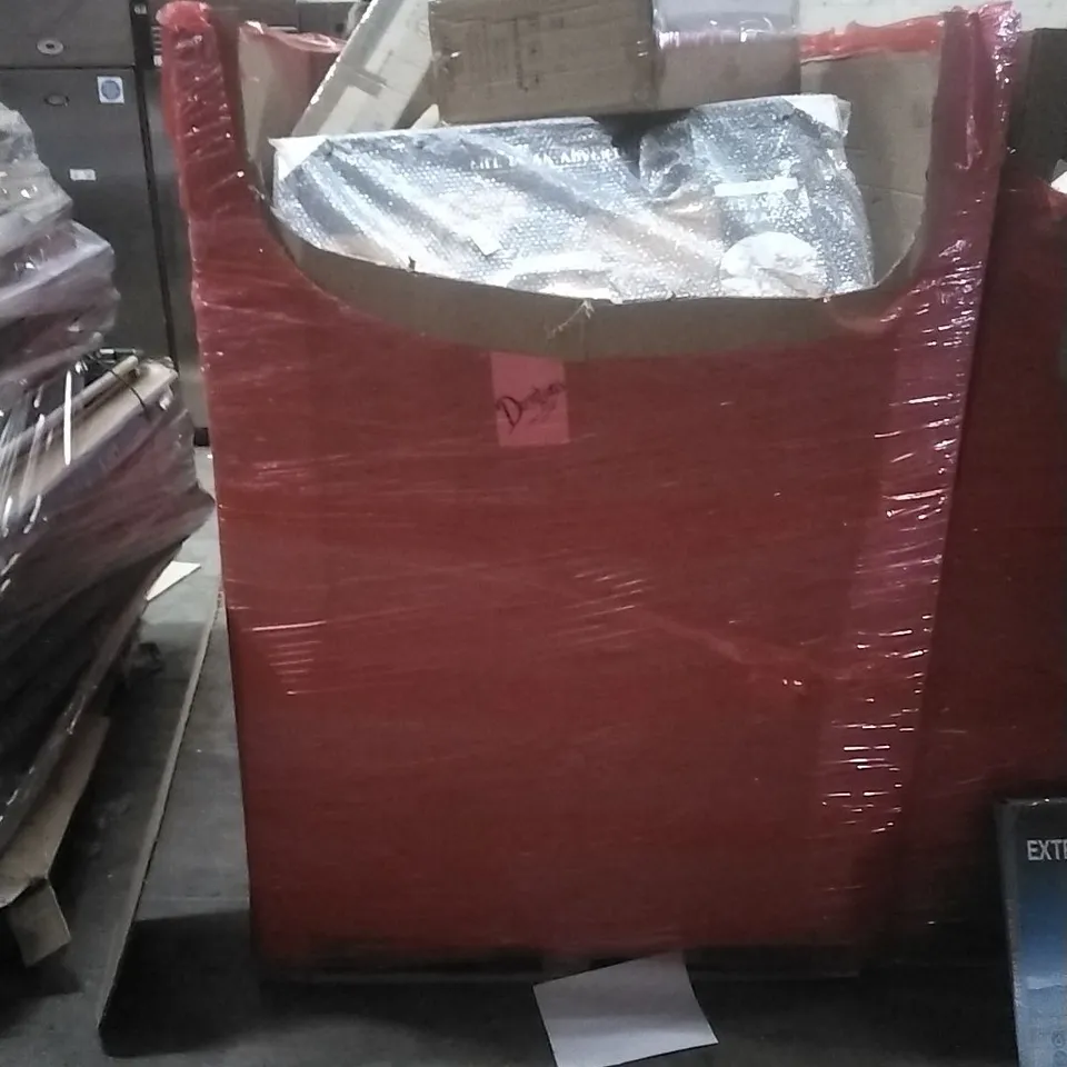 PALLET OF ASSORTED HOUSEHOLD GOODS AND PRODUCTS TO INCLUDE; TRAVEL MAP, BBQ, POWER INVERTER, BOXED FURNITURE ETC