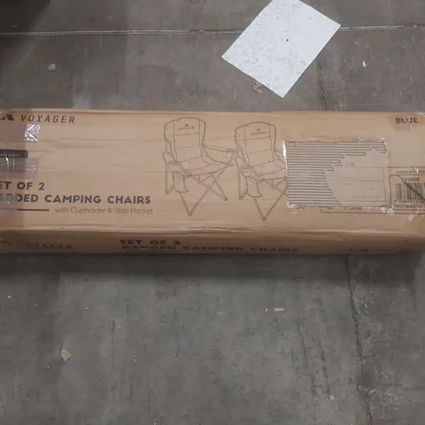BOXED PAIR OF VOYAGER PADDED CAMPING CHAIRS
