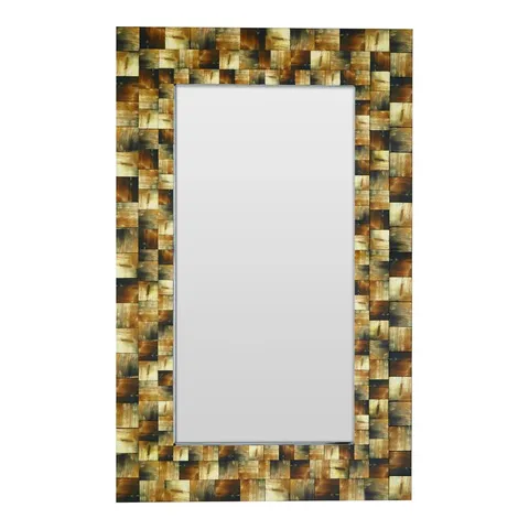 BOXED PATPONG WOOD FLAT WALL MIRROR FOR RECT 121CM X 76CM (1 BOX)
