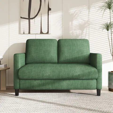 BOXED SMALL 2 SEAT 48" CORDUROY SOFA, COMFY SOFA COUCH WITH SPRING CUSHIONS -GREEN-