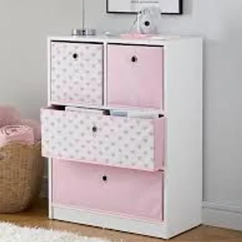 2+2 STORAGE BOXES WITH HEARTS - COLLECTION ONLY 