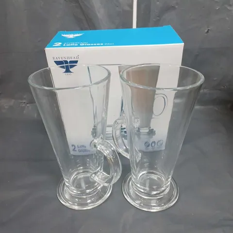 ENTERTAIN - SET OF 2 LATTE GLASS MUGS