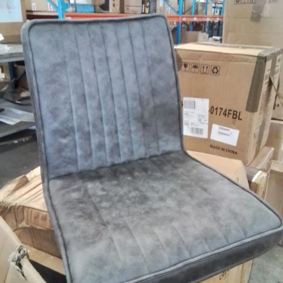 BOXED SET OF TWO DARK GREY DINING/SIDE CHAIRS