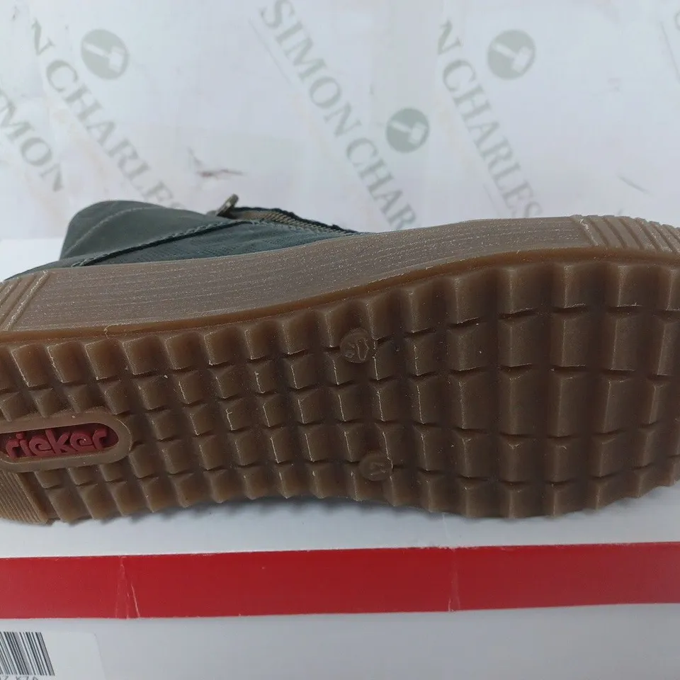 BOXED RIEKER HI TOP CUFFED TRAINERS, KHAKI - 41