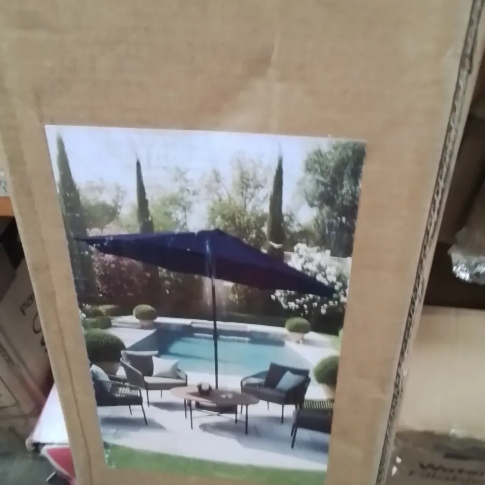 BOXED KEPLIN TILTING GARDEN PARASOL NAVY