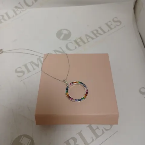 DIAMONIQUE MULTI COLOURED STONE RING NECKLACE