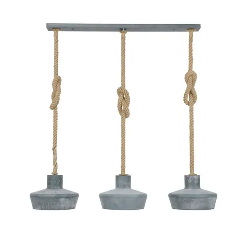 BOXED 3-LIGHT GREY/BROWN/BLUE KITCHEN ISLAND PENDANT