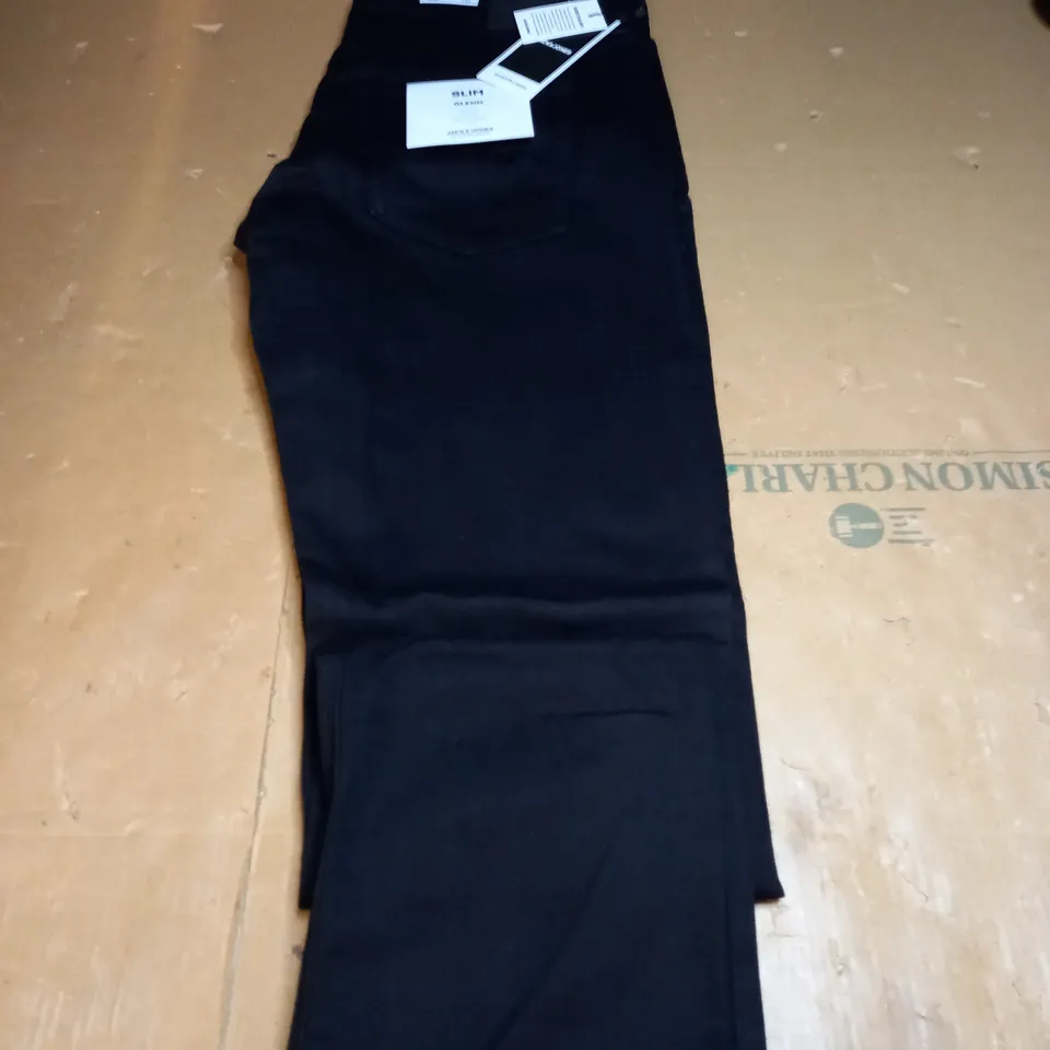 JACK JONES BLACK SLIM JEANS SIZE 32 
