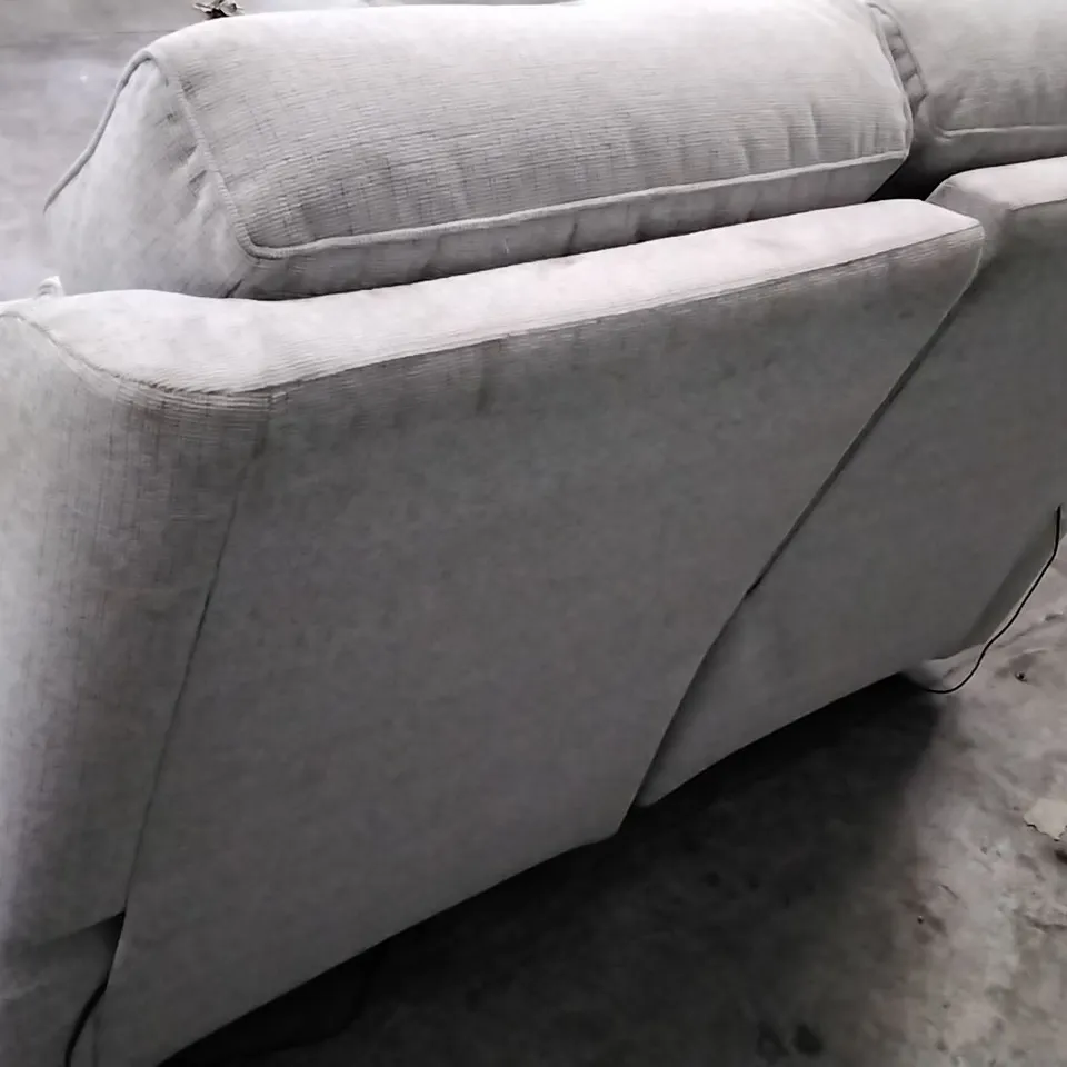 QUALITY BRITISH DESIGNER G PLAN MANUFACTURED ELLIS SMALL SOFA ELECTRIC RECLINER DBL - MASCA ICE FABRIC