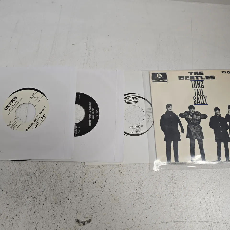 APPROXIMATELY 10 ASSORTED 7" VINYLS TO INCLUDE THE BEATLES, ETC