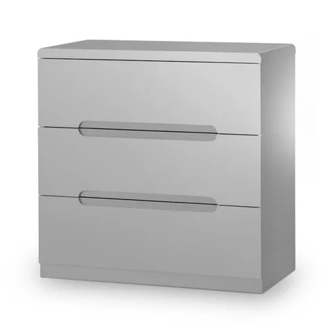 BOXED 3 DRAWER CHEST - GREY HIGH GLOSS (1 BOX)