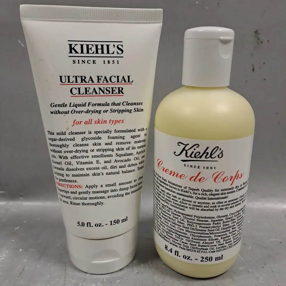 2 KIEHL'S PRODUCTS TO INCLUDE ULTRA FACIAL CLEANSER 150ML & CREME DE CORPS 250ML