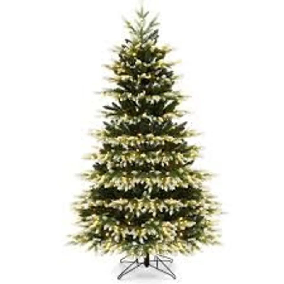 BOXED COSTWAY PRE LIT WHITE LED ARTIFICIAL CHRISTMAS TREE WITH REMOTE 6FT