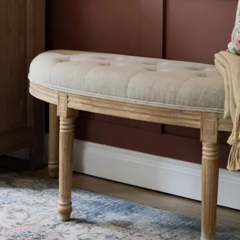 BOXED ANNETTE BENCH/FOOTSTOOL - NATURAL (1 BOX)