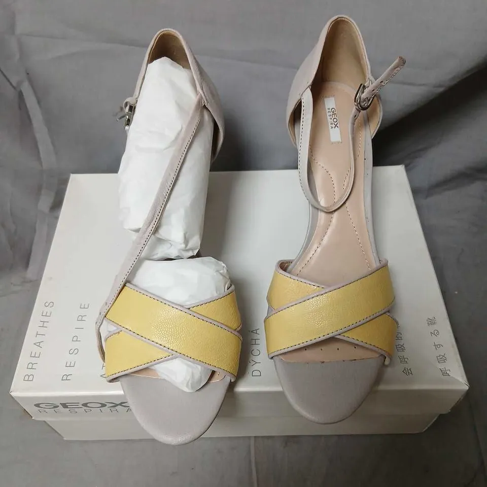GEOX LANA LEMON SANDALS - WOMEN'S UK 7 (EU 40) GOAT LEATHER