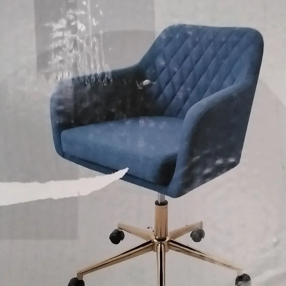 BOXED SKYBER OFFICE CHAIR - DARK BLUE LINEN EFFECT