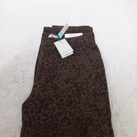 NOBODY'S CHILD LEOPARD PRINT TAPERED STRAIGHT LEG TROUSERS – UK 12