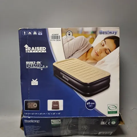 BOXED BESTWAY RAISED WEIGHT SINGLE AIR BED 