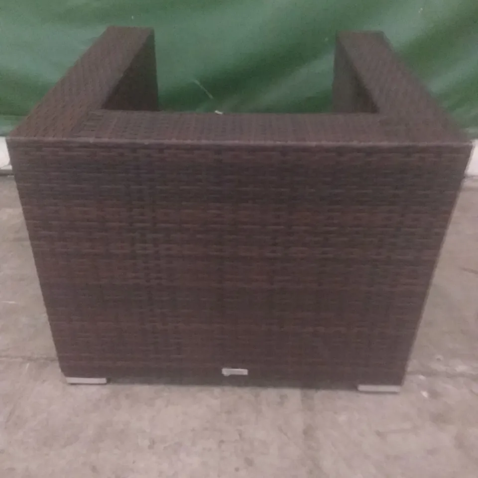 RATTAN EFFECT BROWN GARDEN ARMCHAIR