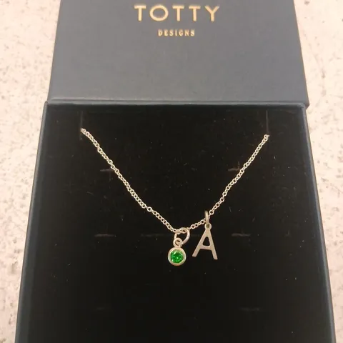 POSH TOTTY DESIGNS BIRTHSTONE & INITIAL CHARM NECKLACE STERLING SILVER