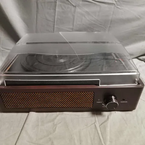 MULTIFUNCTION RECORD PLAYER MODEL M49A – WOOD CABINET WITH CLEAR DUST COVER (GUANGZHOU H&F ELECTRONICS)
