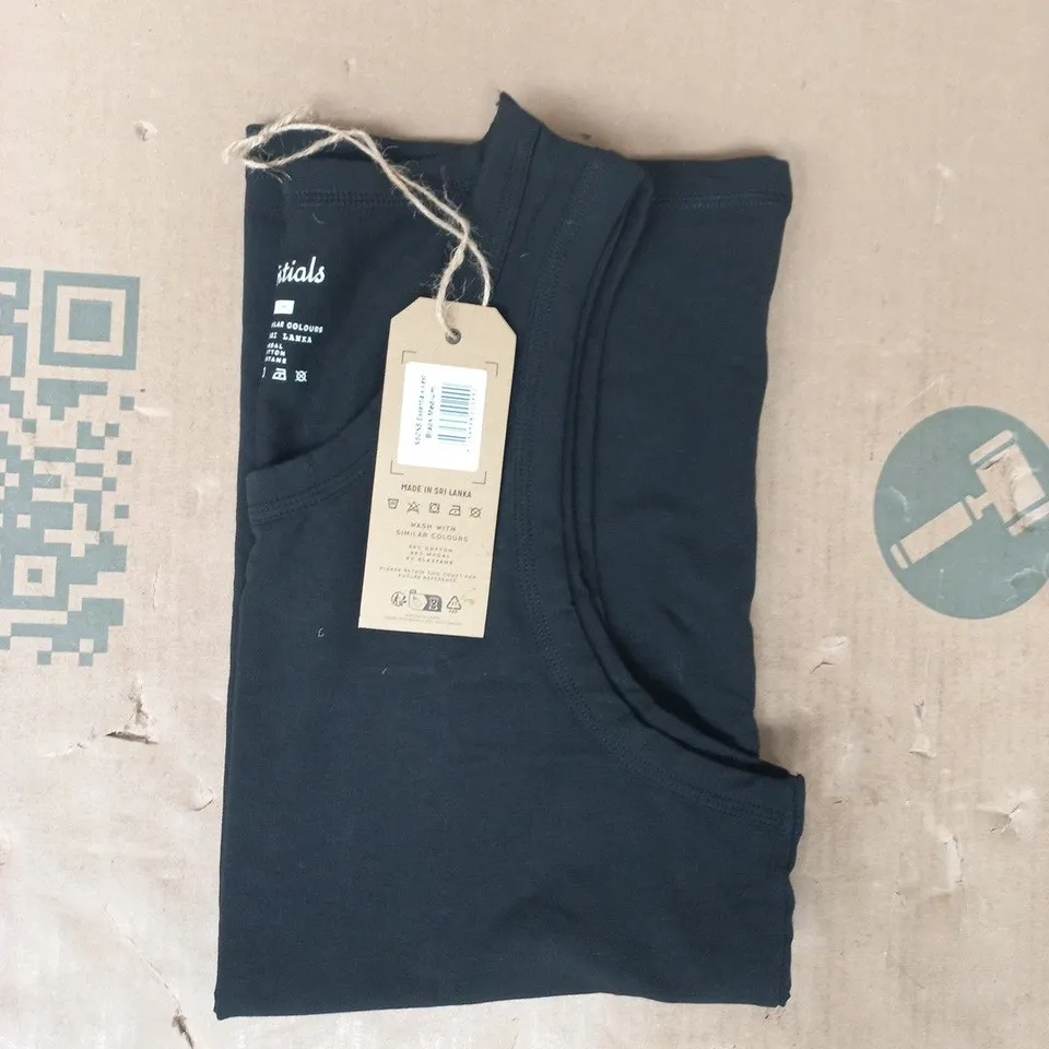 & SONS ESSENTIALS VEST IN BLACK SIZE MEDIUM
