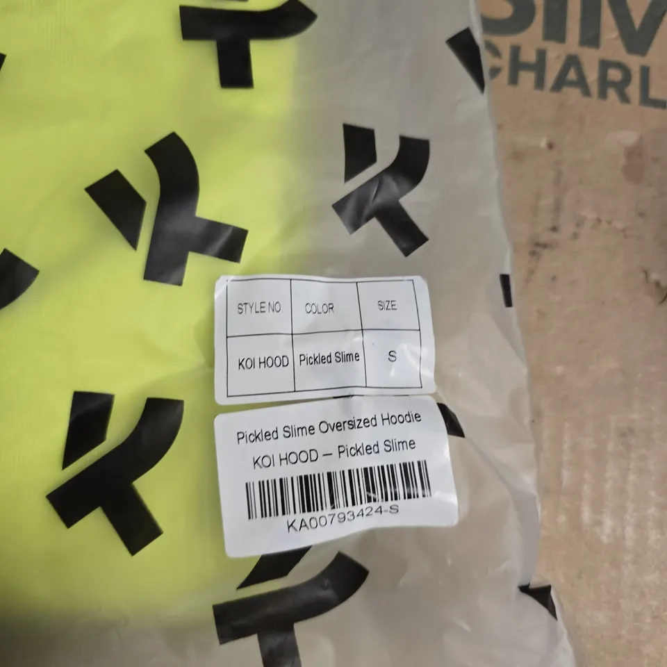 BOX OF APPROXIMATELY 10 KOI PICKLED SLIM OVERSIZED HOODIES - SIZE SMALL