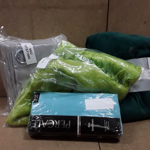 BOX TO CONTAIN AN ASSORTMENT OF ITEMS TO INCLUDE BEDDING, PILLOW CASES AND CURTAINS ECT