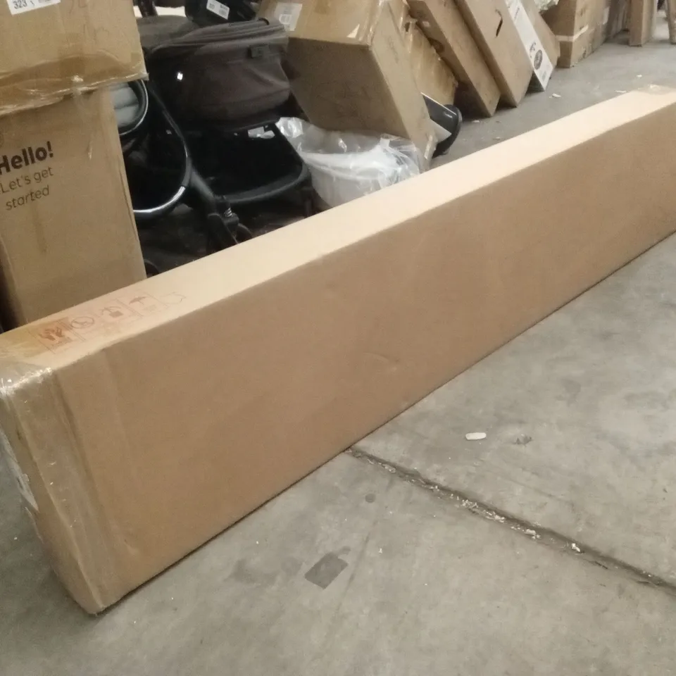 BOXED 220cm WIDE TV STAND IN WALNUT (1 BOX)