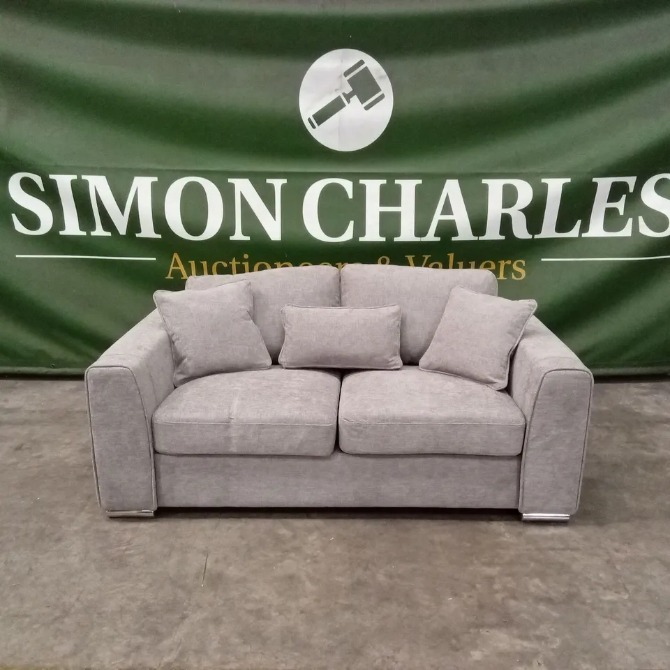 HOUSMAN 2 SEATER GREY FABRIC SOFA