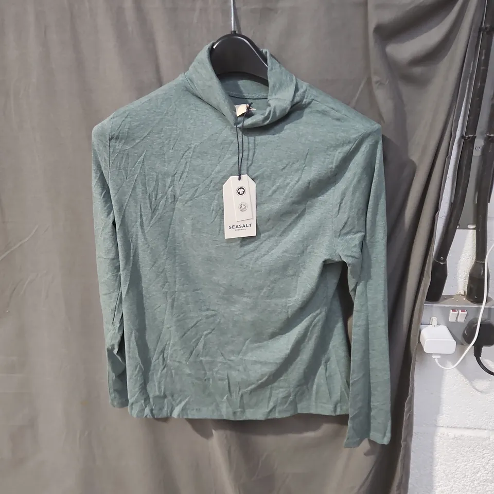 SEASALT CORNWALL TEAL LONG-SLEEVE TOP – ORGANIC COTTON (GOTS) - SIZE UK 12
