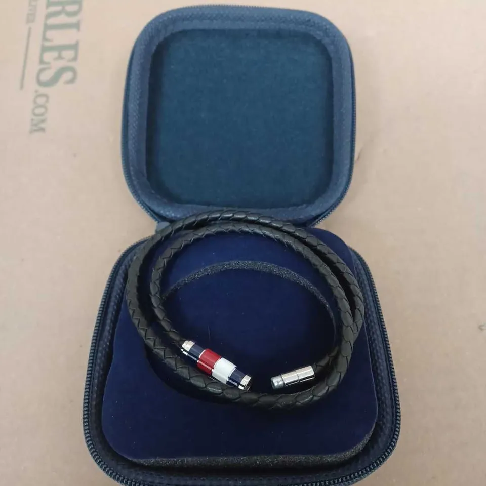 TOMMY HILFIGER DOUBLE LEATHER WRAP MENS BRACELET RRP £52