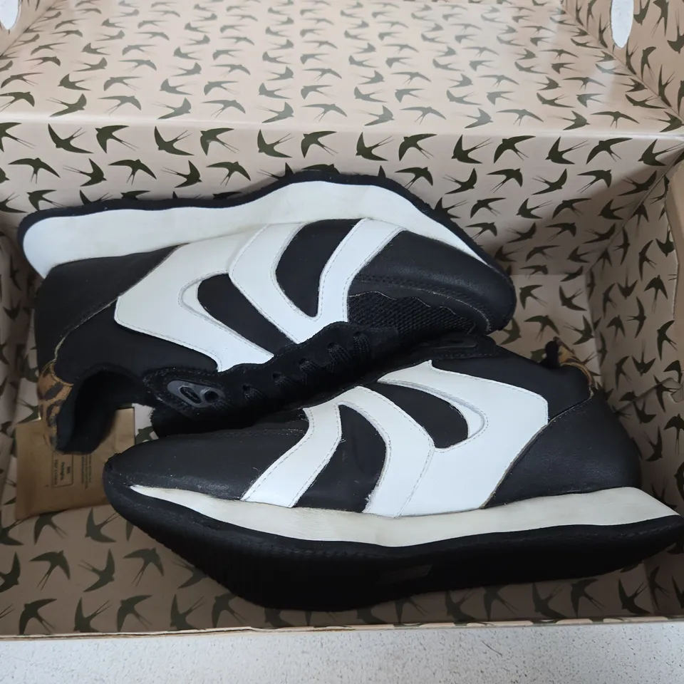 RAVEL INNES RL674 BLACK LEATHER SNEAKERS – UK 3 (EU 36)