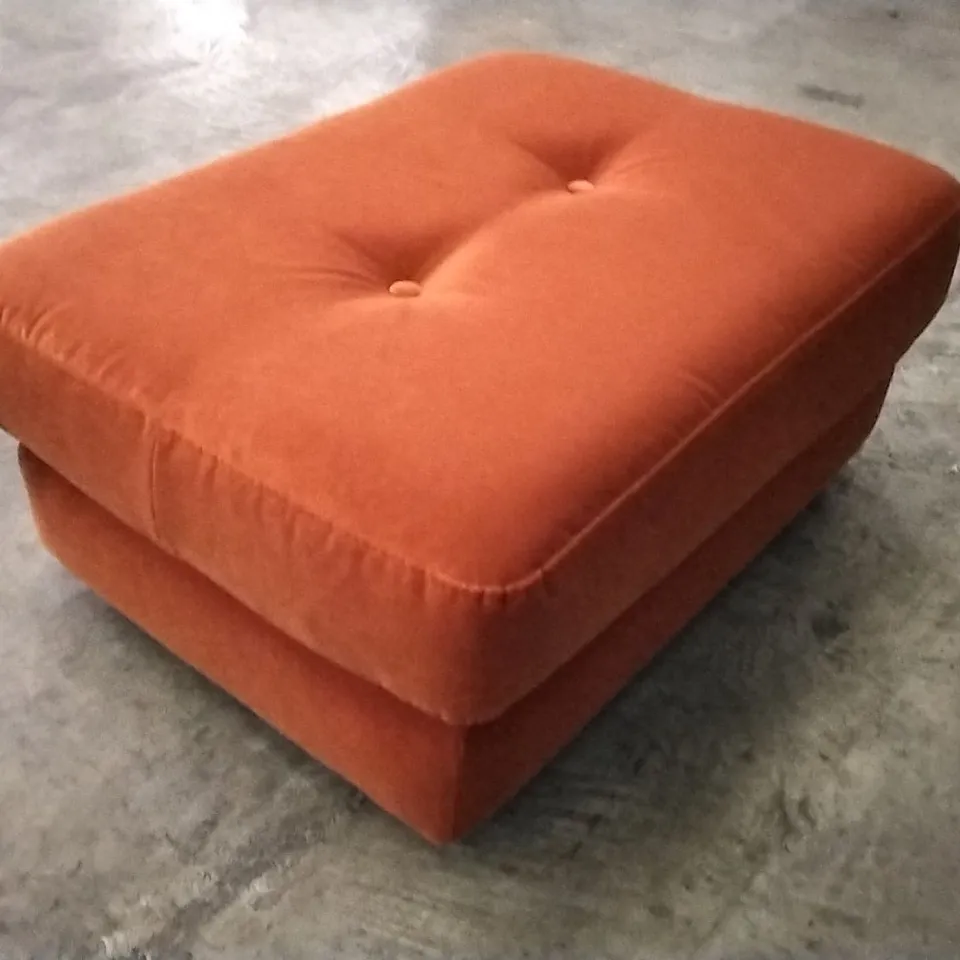 QUALITY DESIGNER LOUNGE CO VINTAGE 54 FOOTSTOOL RUSTY PLUSH FABRIC 
