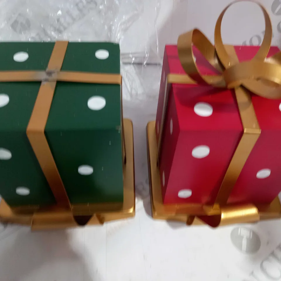 SANTA EXPRESS SET OF 2 PRESENT STOCKING HOLDERS