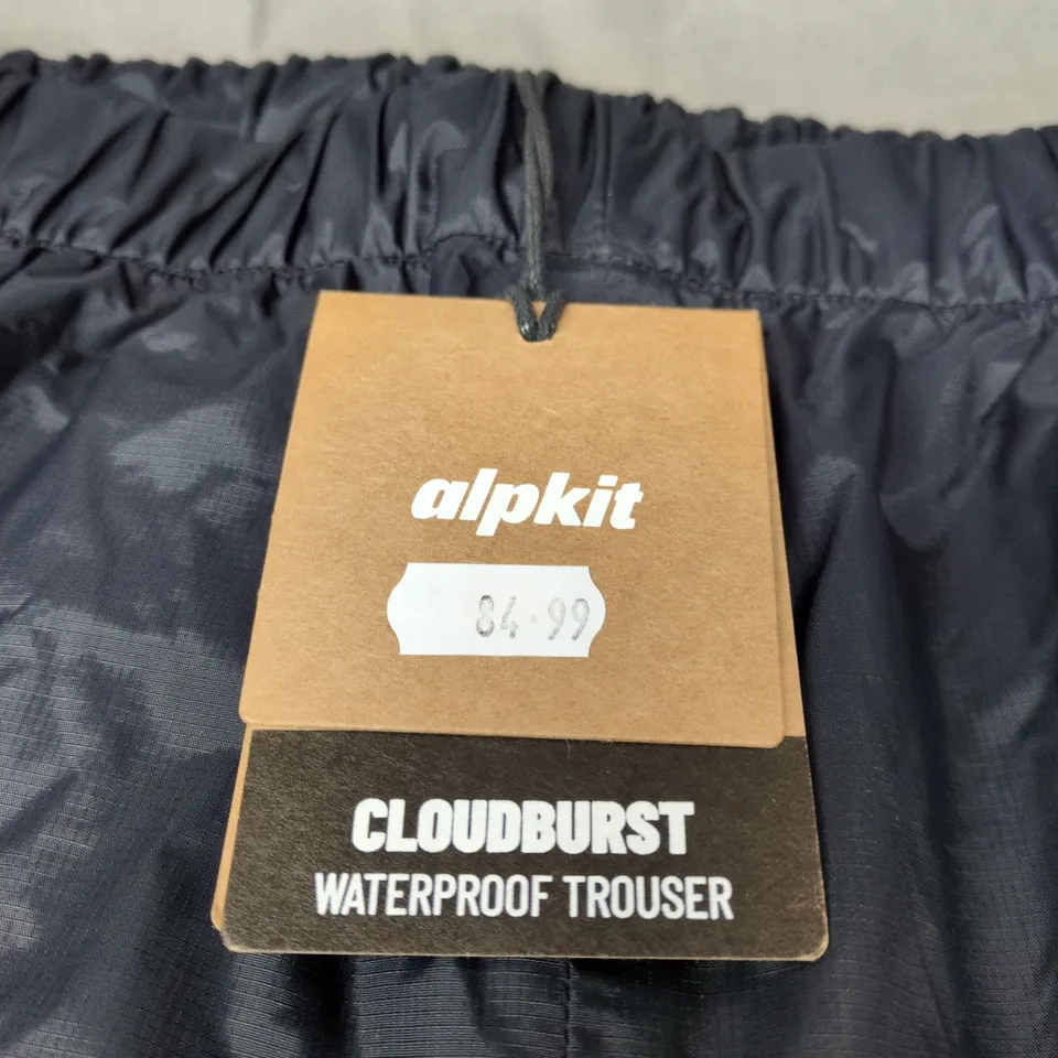 ALPKIT CLOUDBURST WOMEN'S WATERPROOF TROUSERS - UK 12, BLACK