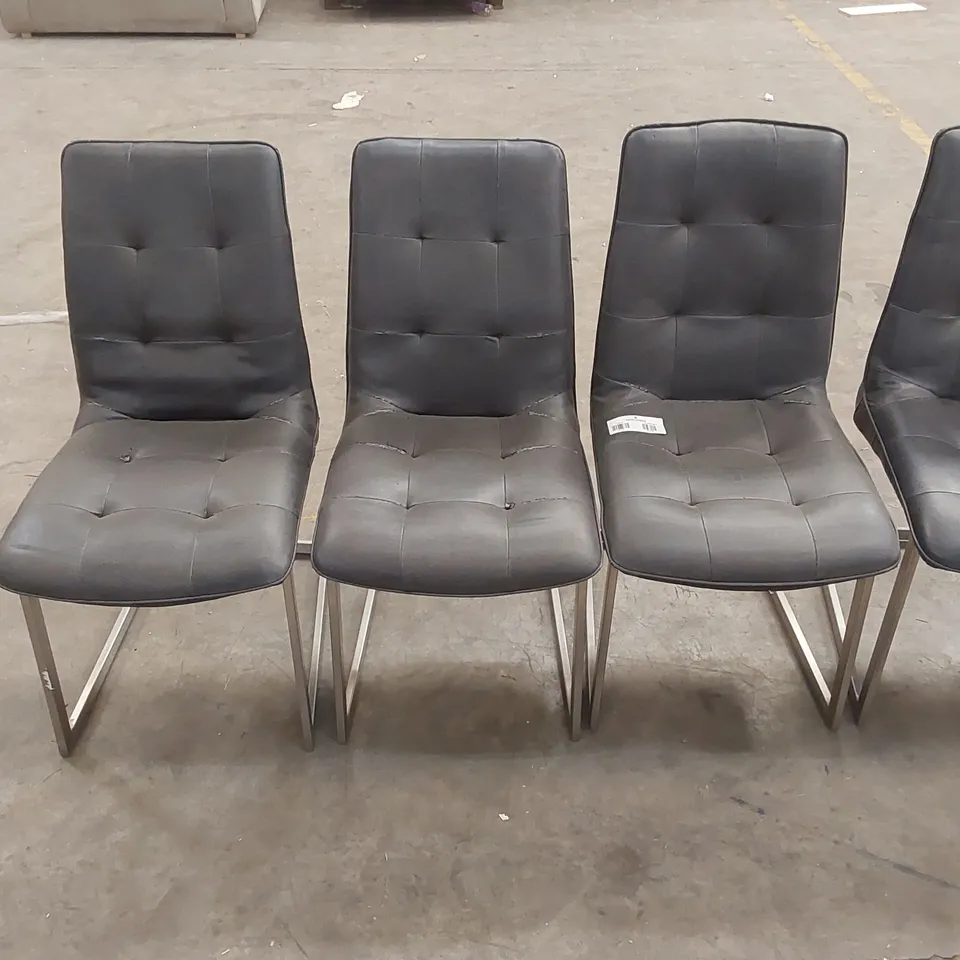 SET OF 6x DESIGNER FAUX LEATHER DINING CHAIRS 