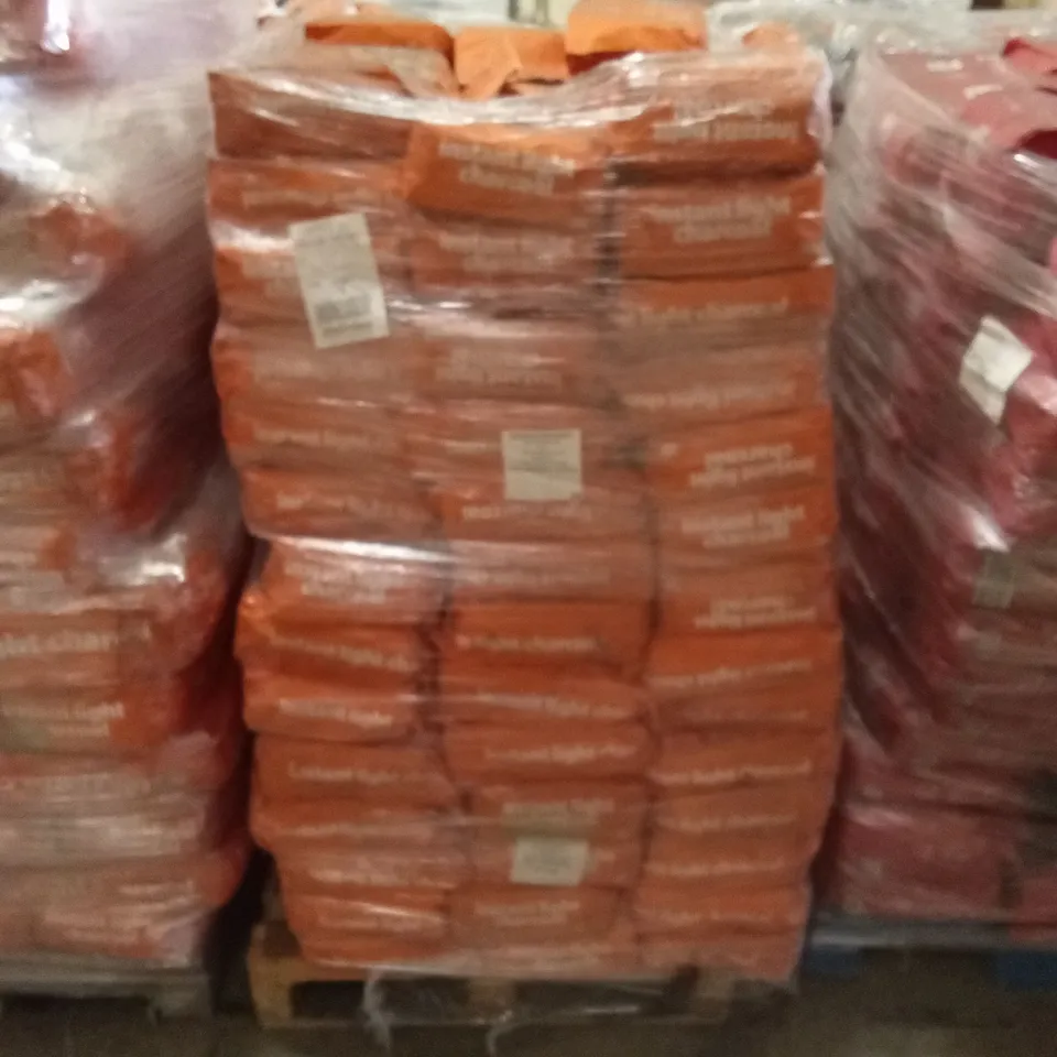 PALLET TO CONTAIN A LARGE QUANTITY OF BBQ TIME INSTANT LIGHT CHARCOAL 