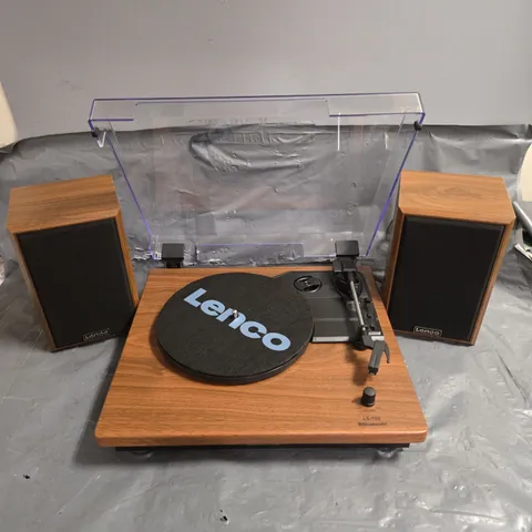 LENCO LS-100WD TURNTABLE WITH BLUETOOTH RECEPTION AND WOODEN SPEAKERS