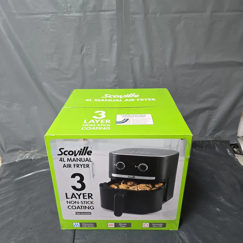 BOXED SCOVILLE 4L MANUAL AIR FRYER