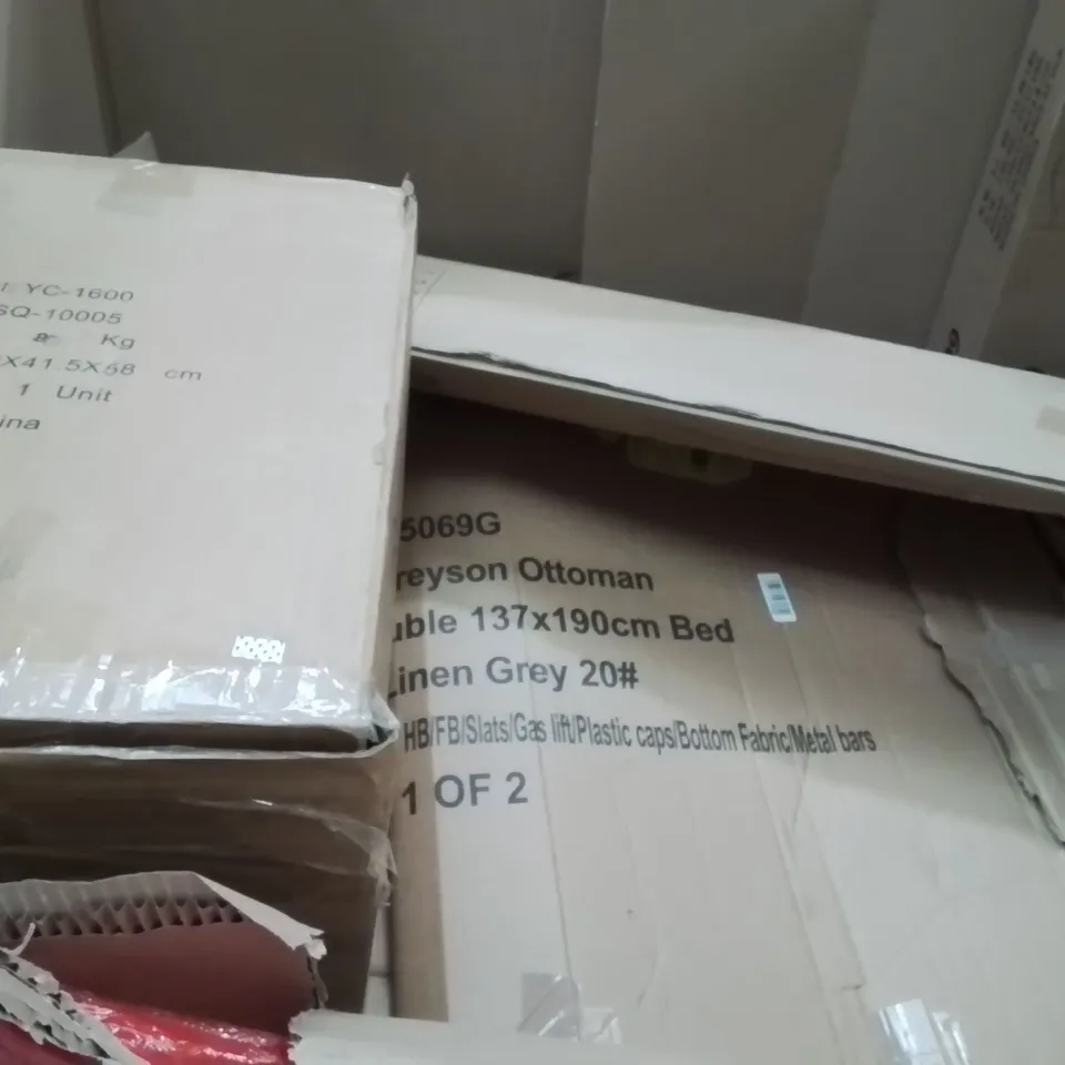 PALLET OF ASSORTED HOUSEHOLD GOODS AND PRODUCTS TO INCLUDE;TELESCOPIC LADDER,AIR COOLER,OTTOMAN BED