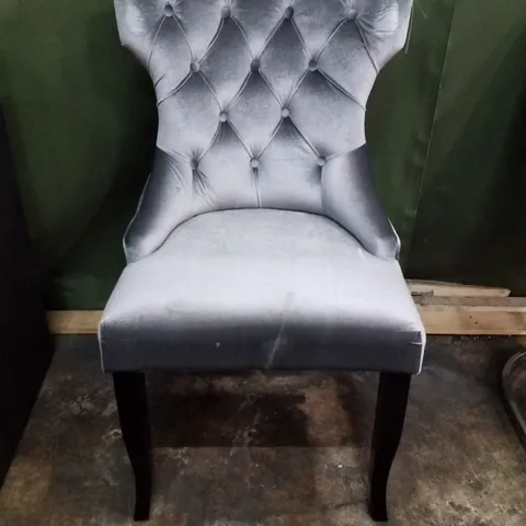 SILVER VELVET DINING CHAIR