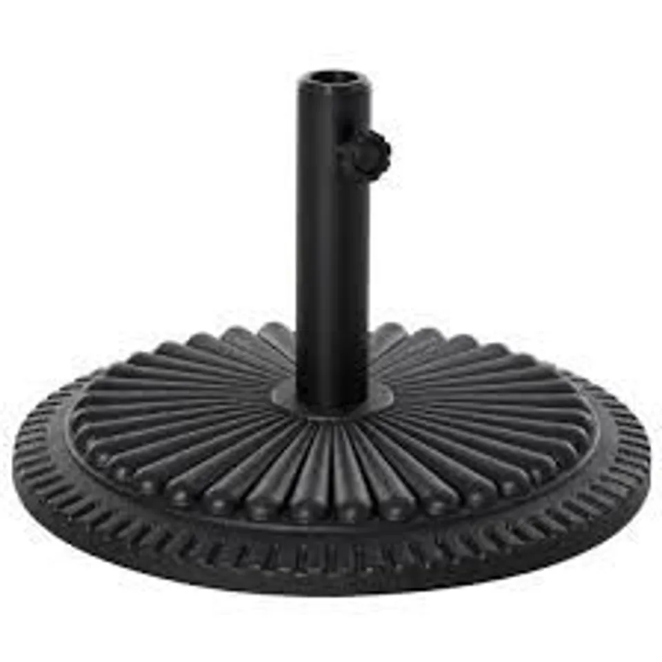 BOXED OUTSUNNY 14KG ROUND CEMENT PARASOL BASE - BLACK (1 BOX)