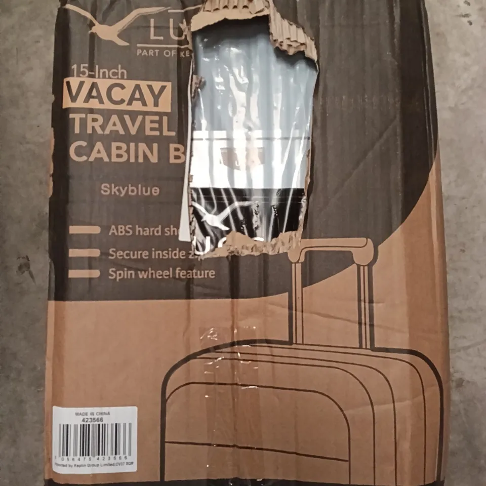 BOXED LUGG TRAVEL CABIN BAG 15 INCH SKY BLUE
