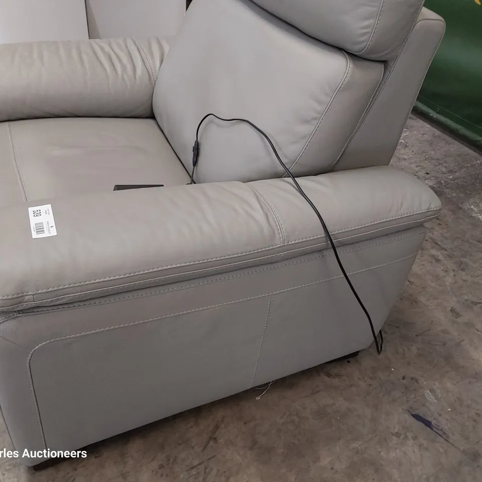 QUALITY ITALIAN DESIGNER RIALTO POWER RECLINING EASY CHAIR GREY LEATHER