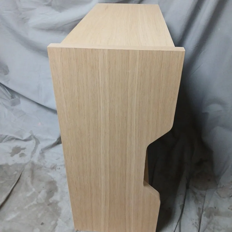 BOXED LIGHT WOOD CABINET DRAWER  – FRONT CUTOUT HANDLE 