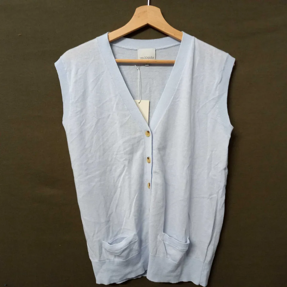 RUE BLANCHE MERICOT GILET IN PALE BLUE - SIZE 0