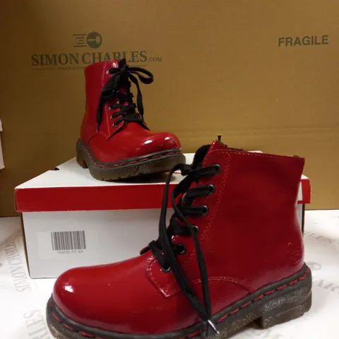 RIEKER LACE ANKLE BOOTS - RED UK SIZE 6