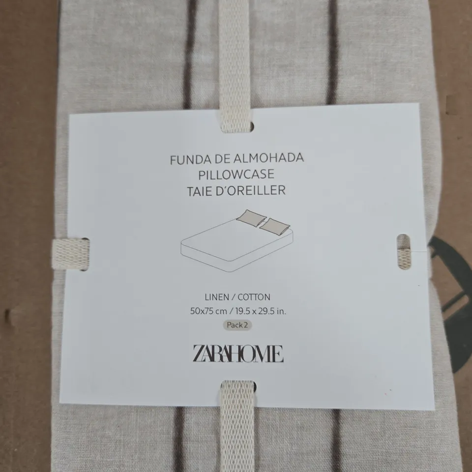 ZARA HOME LINEN/COTTON PILLOWCASE 50X75 CM – PACK OF 2